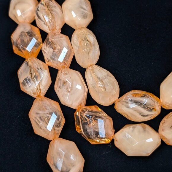 Vintage 3-Strand Chunky Lucite Beaded Necklace - Picture 3 of 6